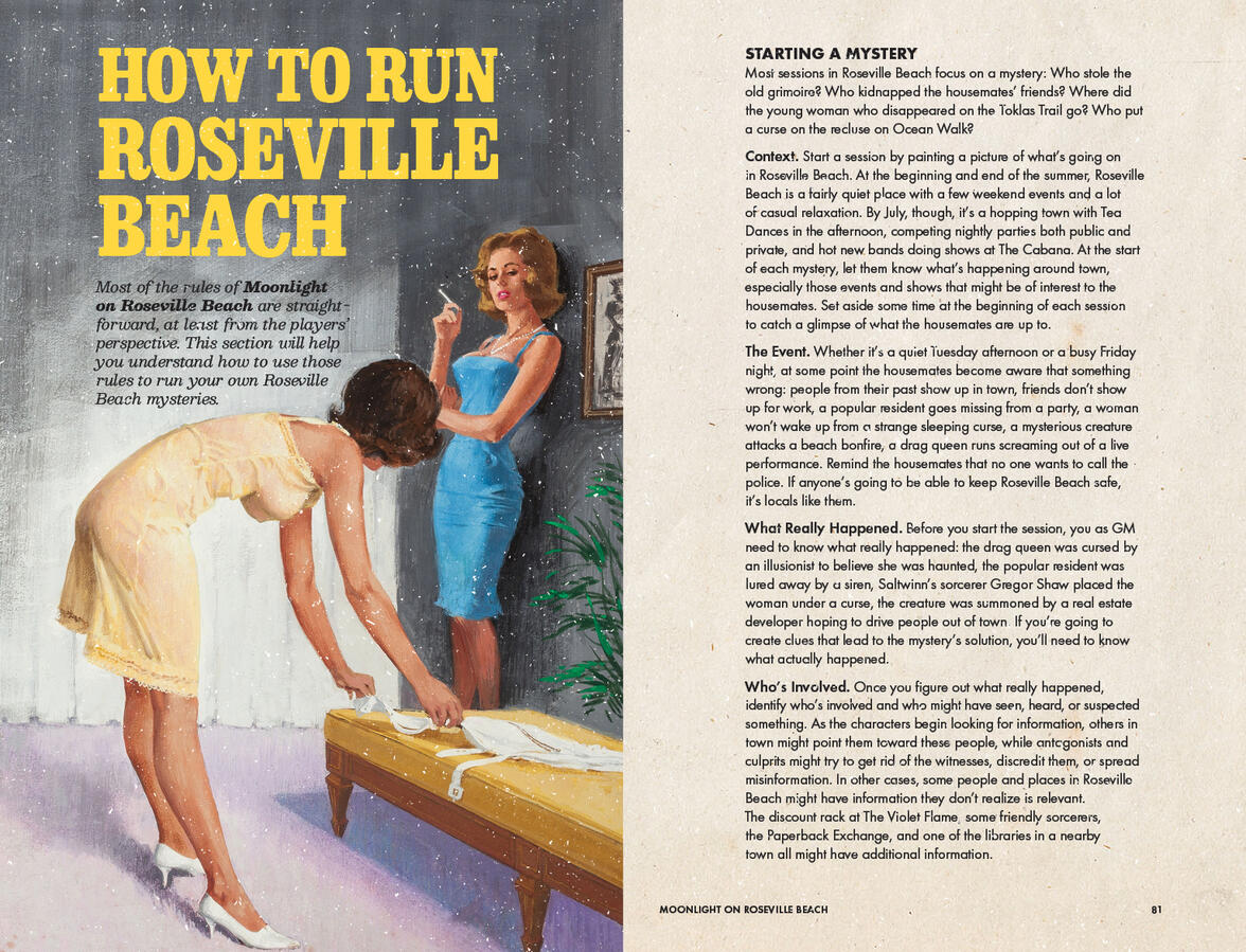 A section on running Roseville Beach, writing mysteries, creating romances, and secrets of locations and people in town.